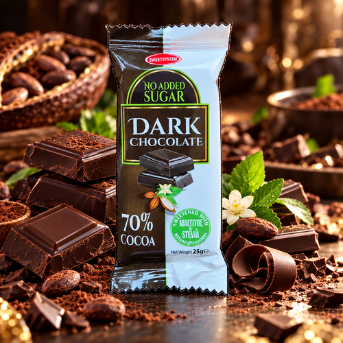 CRNA ČOKOLADA BEZ ŠEĆERA MINI 25g SWEETSYSTEM