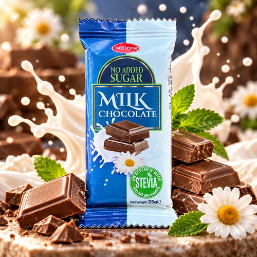 MLEČNA ČOKOLADA BEZ ŠEĆERA MINI 25g SWEETSYSTEM