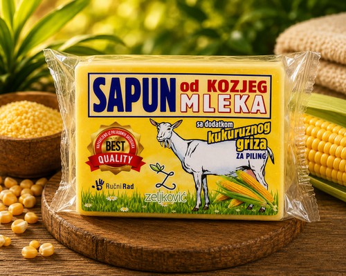 SAPUN OD KOZIJEG MLEKA SA KUKURUZNIM GRIZOM-PILING 70g